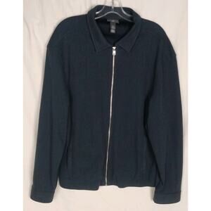 H&M Men's Waffle Knit Full-Zip Gray Jacket Size XL‎